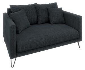 Divano grigio scuro con rivestimento in ciniglia 140 cm Freya – Ropez