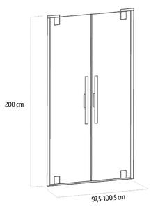 Porta doccia scorrevole Sword 121 cm, H 200 cm in vetro, spessore 8 mm  trasparente cromato