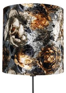 Lampada da terra nera disegno floreale 40 cm regolabile - PARTE