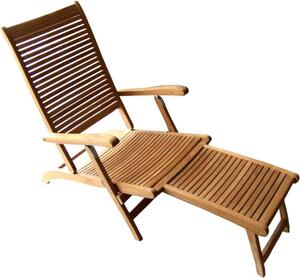 VivaGarden Sdraio da Giardino in Legno di Acacia 59x140x90 cm colore Legno - Steamer Sendai