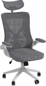 DecHome Sedia Ergonomica con Ruote e Braccioli Reclinabile con Poggiatesta colore Grigio/Bianco