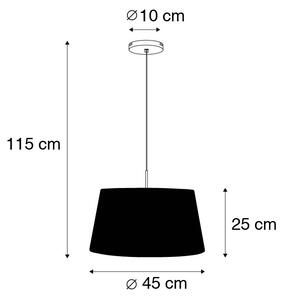 Lampada a sospensione moderna in acciaio 45 cm con paralume bianco - COMBI 1