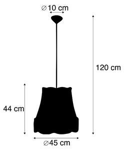 Lampada a sospensione paralume nero grigio 45 cm - GRANNY