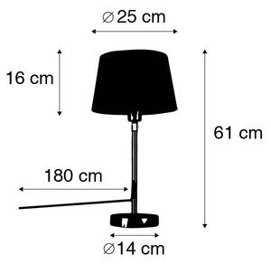Lampada da tavolo oro/ottone paralume nero regolabile 25cm - PARTE