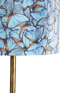 Lampada da terra botanica oro paralume farfalla 40cm - SIMPLO
