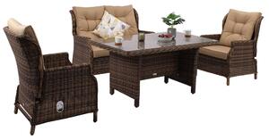 Malaga Apetito 4 marrone Garden Point mobili in technorattan