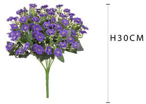 Set 5 Bouquet Artificiale di Mini Calanchoe Altezza 30 cm Viola