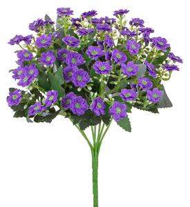Set 5 Bouquet Artificiale di Mini Calanchoe Altezza 30 cm Viola