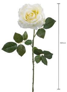Set 6 Rose Artificiali Aperta Altezza 65 cm Bianco
