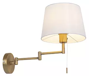 Applique da parete in bronzo con paralume bianco e braccio regolabile - Ladas Deluxe