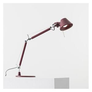Artemide Tolomeo micro rosso rubino tavolo completa di base