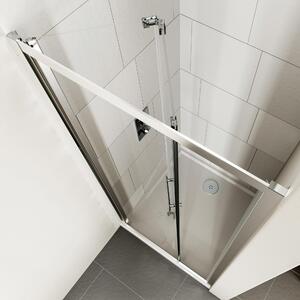 Porta doccia pieghevole Verve 76 cm, H 190 cm in vetro, spessore 6 mm trasparente cromato