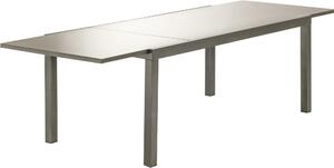 Tavolo da giardino allungabile Lyra NATERIAL in alluminio con piano in vetro marrone per 6 persone 180/260x90cm