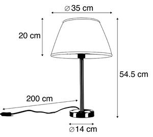 Lampada da tavolo acciaio paralume plissettato bianco 35 cm SIMPLO
