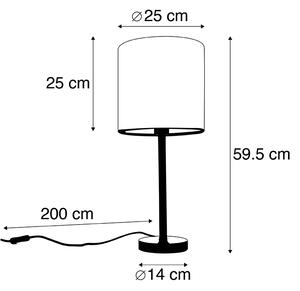 Lampada da tavolo ottone paralume pavone 25 cm - SIMPLO