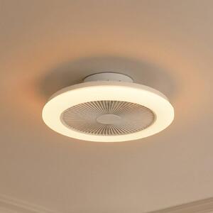 Ventilatore da soffitto LED Lindby Vedin, bianco, DC, Ø 45 cm, RGBW Vedin Lindby, dimmerabile, Bianco / Opale, Soggiorno / Sala da pranzo, Plastica, Moderno