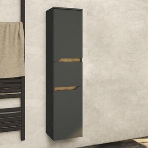 Kamalu colonna bagno sospesa colore nero grafite opaco 142 cm| lac-ares