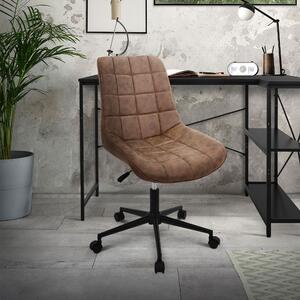 Sedia da ufficio ML-Design, marrone, in Pelle finta, con struttura in metallo, imbottita, con schienale regolabile in altezza, girevole a 360°, ergonomica, per l'ufficio a casa o in azienda