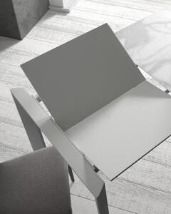 Tavolo allungabile Axis in porcellanato Kalos Bianco e gambe grigie 140 (200) cm