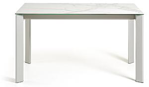Tavolo allungabile Axis in porcellanato Kalos Bianco e gambe grigie 140 (200) cm
