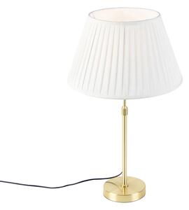 Lampada da tavolo oro / ottone con paralume plissettato crema 35 cm - Parte