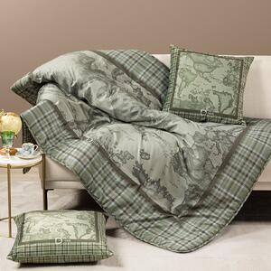 Plaid 130X170 Geo Tartan Green UNICA Raso Di Cotone Caleffi