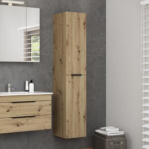 Kamalu colonna bagno 166 cm a due ante in rovere naturale | lac-efesto-80