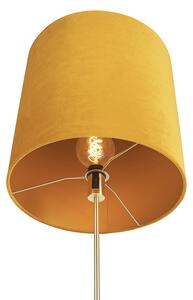 Lampada da terra oro / ottone paralume velluto giallo 40/40 cm - PARTE