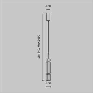 Ordo LED 12W tubo cromo vetro decorativo lampada a sospensione Maytoni