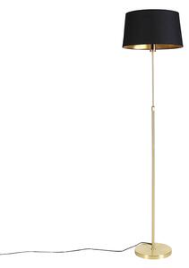 Lampada da terra oro / ottone paralume nero regolabile 45 cm - PARTE