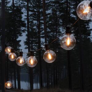 Konstsmide Christmas Ghirlanda luminosa LED solare da festa, 7 W, color ambra, IP44, 1800 K LED-Solar-Lichterkette Party, dimmerabile, Crema / Ambra, Plastica, Moderno