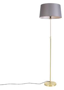 Lampada da terra oro / ottone paralume lino grigio 45 cm - PARTE