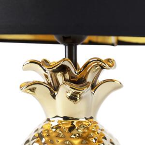 Lampada da tavolo Art Deco paralume nero oro - PINA