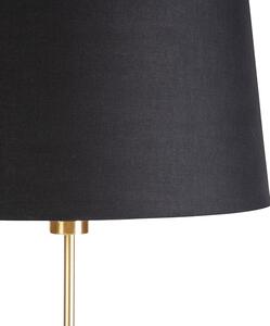 Lampada da terra oro / ottone paralume nero regolabile 45 cm - PARTE