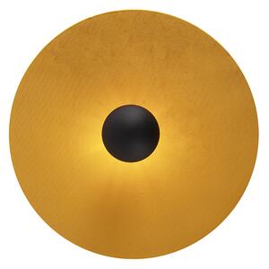 Plafoniera nero paralume piatto giallo 45 cm - COMBI