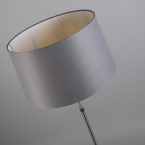 Lampada da terra acciaio paralume grigio 45 cm regolabile - PARTE