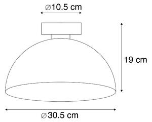 Plafoniera industriale nera oro 30 cm - MAGNA Basic