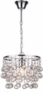 Lampada a sospensione London Crystal cromata 1xE27x60W cristallo, dimensioni: 120x25x25 cm, IP20 Reality