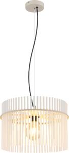 Lampada a sospensione, regolabile in altezza, color sabbia, vetro, H 150 cm