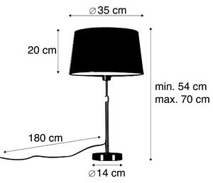 Lampada da tavolo nera paralume bianco regolabile 35 cm - PARTE