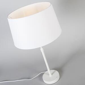 Lampada da tavolo bianca paralume bianco 35 cm regolabile - PARTE