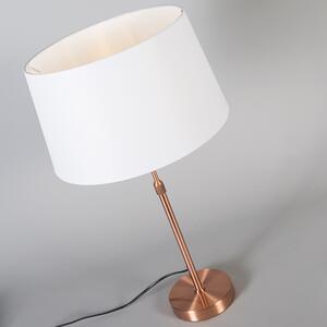 Lampada da tavolo rame paralume bianco 35 cm regolabile - PARTE