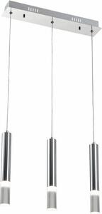 Lampada a sospensione in stile industriale cromata con 3 tubi verticali Gwen LED 5W REA330503-06 Reality