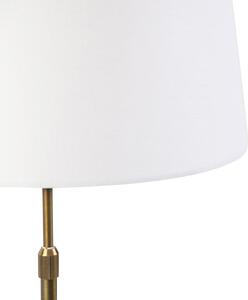 Lampada da tavolo in bronzo con paralume in lino bianco 35cm - Parte