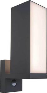 Lutec LED lampada da parete per esterni Cuba antracite IP54 13W 1000lm bianco caldo 3000K rilevatore di movimento ruotabile