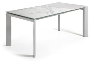 Tavolo allungabile Axis in porcellanato Kalos Bianco e gambe grigie 120 (180) cm