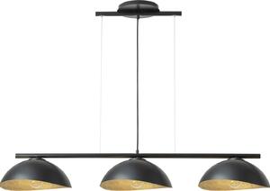 Lampada a sospensione decorativa struttura nera tre cupole irregolari nere e oro Solare 3xE27 15W Sigma Lighting