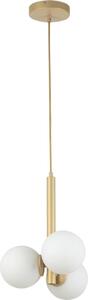 Lampada a sospensione decorativa moderna in oro 3 sfere di vetro bianche Perla 3xG9 12W Sigma Lighting