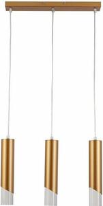 Lampada a sospensione Hardin dorata 3xE27x40W in acrilico, dimensioni: 120x45x6 cm, IP20, Reality