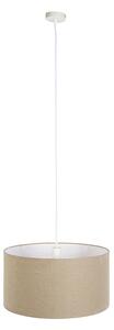 Lampada a sospensione rurale bianca con paralume marrone chiaro 50 cm - Combi